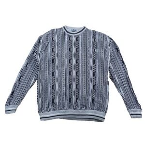 Vintage Lavane 3D Knit Sweater Size XL Gray Biggie Coogie Style